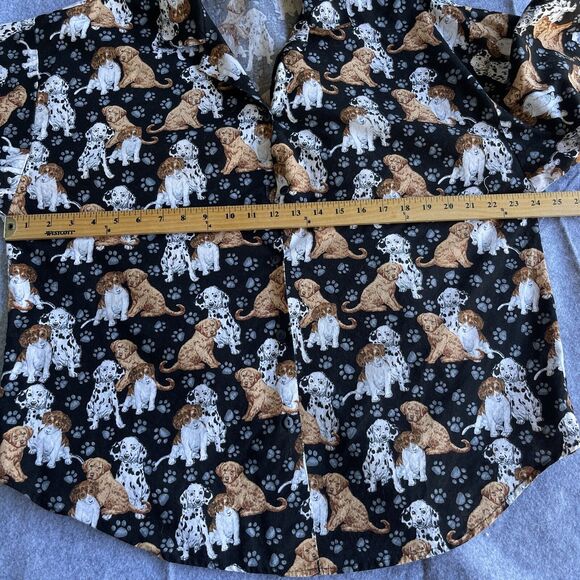 Vintage Caribou New York Button Up Shirt Womens Plus Size 1X Cats Dogs Paw Print - Picture 5 of 8